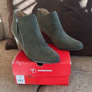 Olive color ankle boots